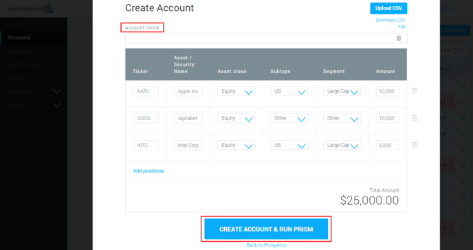 Add Acount CSV 15